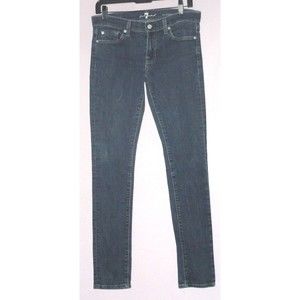 7 For All Mankind Roxanne Women's Skinny Blue Denim Jeans 28x30 Zip Closure
